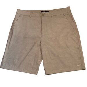 O’Neill Tan Shorts Size 38 Polyester Viscose Elastane Blend Textured Design